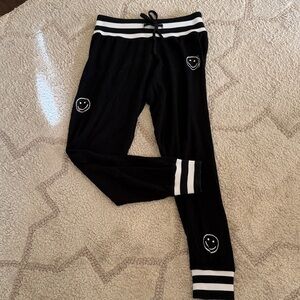 Lauren Moshi Black Smiley Joggers